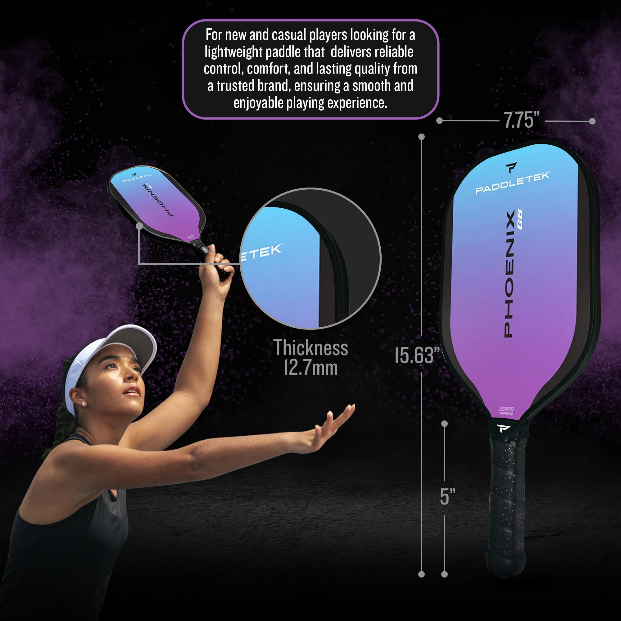 Amazon | Paddletek Phoenix G6 ピックルボールパドル